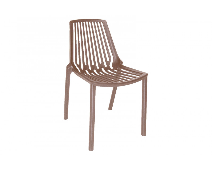 LeisureMod Acken Mid-Century Modern Plastic Dining Chair - Taupe