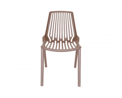 LeisureMod Acken Mid-Century Modern Plastic Dining Chair - Taupe