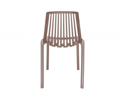 LeisureMod Acken Mid-Century Modern Plastic Dining Chair - Taupe