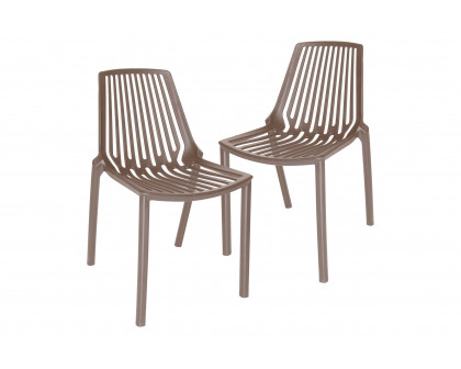 LeisureMod Acken Mid-Century Modern Plastic Dining Chair (Set Of 2)