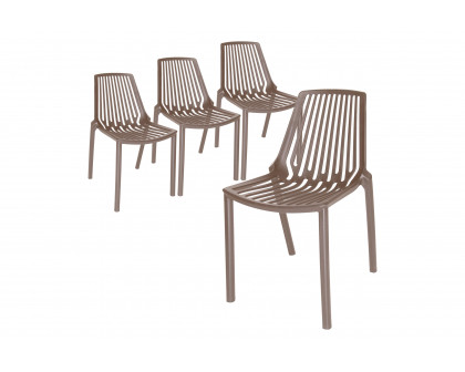 LeisureMod Acken Mid-Century Modern Plastic Dining Chair (Set Of 4)