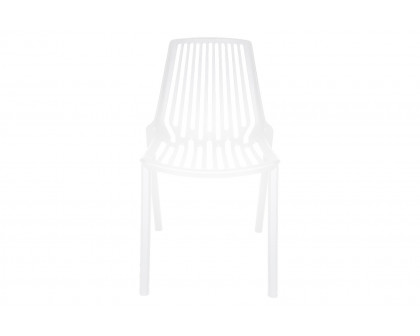 LeisureMod Acken Mid-Century Modern Plastic Dining Chair - White