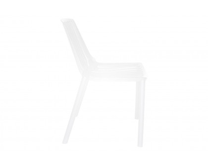 LeisureMod Acken Mid-Century Modern Plastic Dining Chair - White