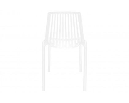 LeisureMod Acken Mid-Century Modern Plastic Dining Chair - White