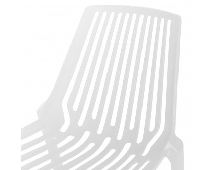 LeisureMod Acken Mid-Century Modern Plastic Dining Chair - White