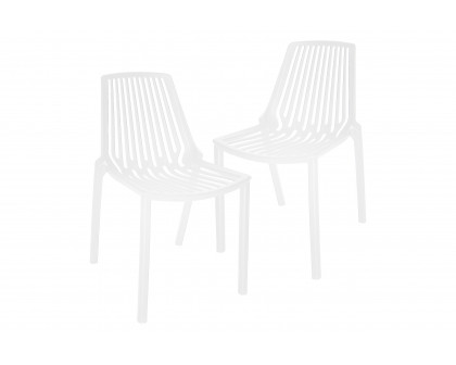 LeisureMod Acken Mid-Century Modern Plastic Dining Chair (Set Of 2)