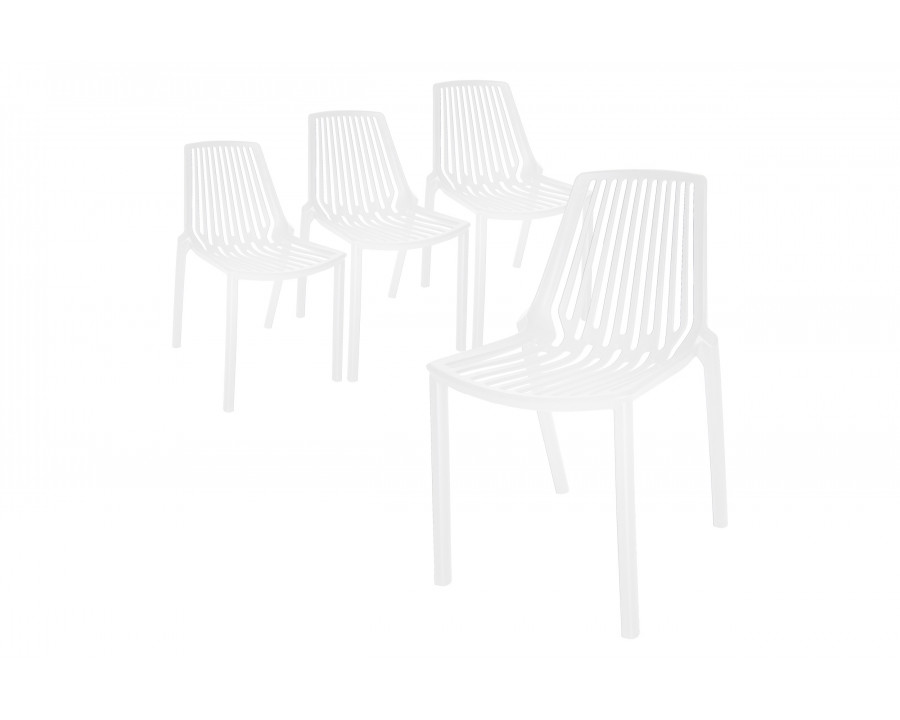 LeisureMod Acken Mid-Century Modern Plastic Dining Chair (Set Of 4)