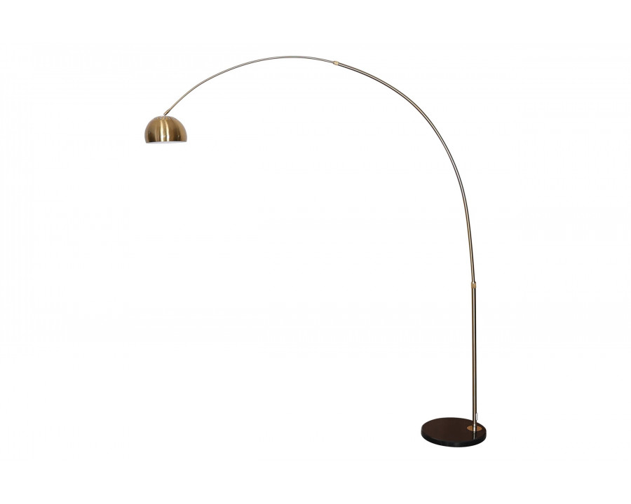 LeisureMod - Arco Modern Arched Floor Lamp with Black Round Marble Base