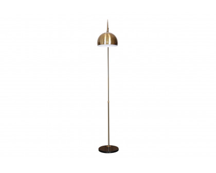 LeisureMod Arco Modern Arched Floor Lamp with Black Round Marble Base - Gold