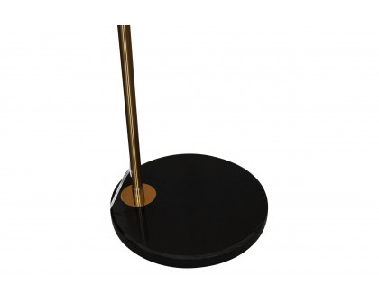 LeisureMod Arco Modern Arched Floor Lamp with Black Round Marble Base - Gold