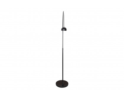 LeisureMod Arco Modern Arched Floor Lamp with Black Round Marble Base - Black