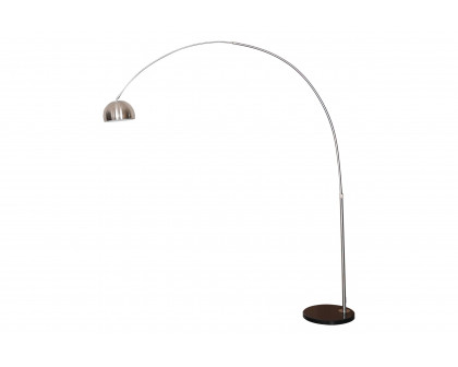 LeisureMod - Arco Modern Arched Floor Lamp with Black Round Marble Base