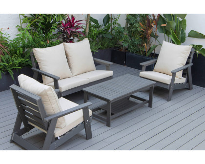 LeisureMod - Alpine Modern Polystyrene 4-Peice Patio Conversation Set