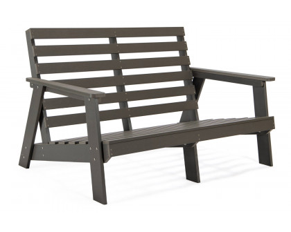 LeisureMod Alpine Modern Polystyrene 4-Peice Patio Conversation Set - Charcoal