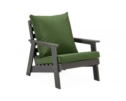 LeisureMod Alpine Modern Polystyrene 4-Peice Patio Conversation Set - Dark Green