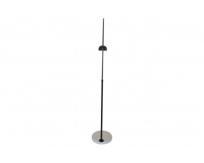 LeisureMod Arco Modern Arched Floor Lamp with White Round Marble Base - Black