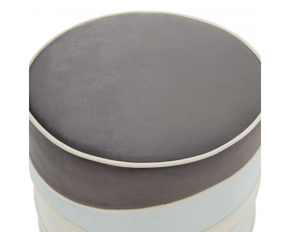 LeisureMod - Almon 16" Round Velvet Ottoman in Multi-Colored