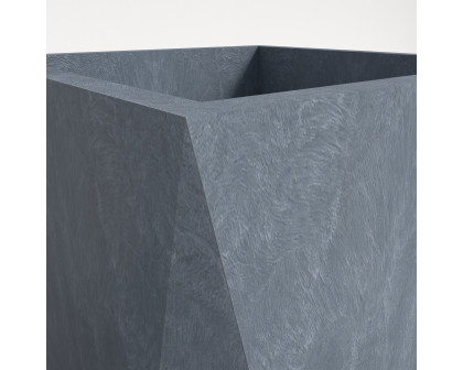 LeisureMod Aloe Modern 35" Fiberstone and Clay Planter - Gray