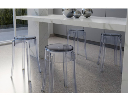 LeisureMod Averill Modern Plastic Dining Stool With Sturdy Seat And Legs