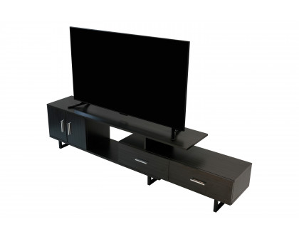 LeisureMod Avery Mid-Century Modern TV Stand with MDF Cabinet - Phantom Gray