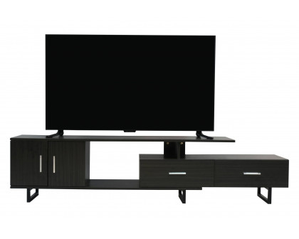 LeisureMod Avery Mid-Century Modern TV Stand with MDF Cabinet - Phantom Gray