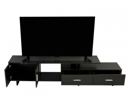 LeisureMod Avery Mid-Century Modern TV Stand with MDF Cabinet - Phantom Gray