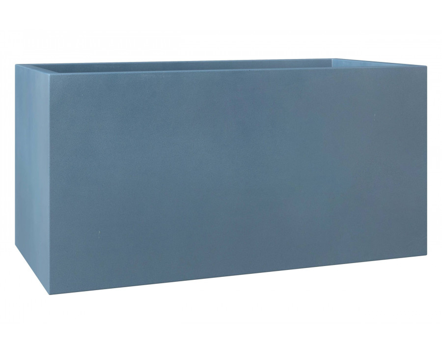 LeisureMod Bloom Mid-Century Modern Rectangular Fiberstone and MGO Clay Planter - Aged Concrete