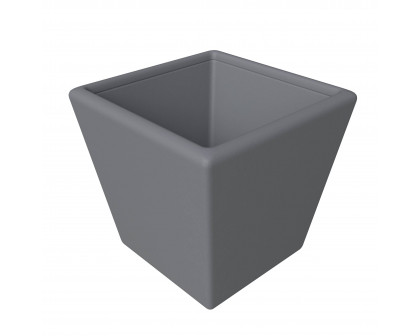 LeisureMod Blossom 8" Tapered Square Planter Pot in Fiberstone and Clay