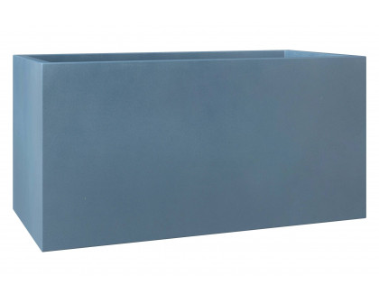 LeisureMod Bloom Mid-Century Modern Rectangular Fiberstone and MGO Clay Planter