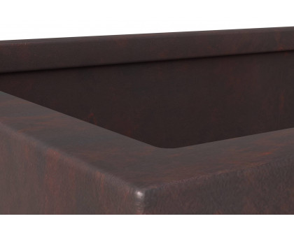 LeisureMod Bloom Mid-Century Modern Rectangular Fiberstone and MGO Clay Planter - Brown