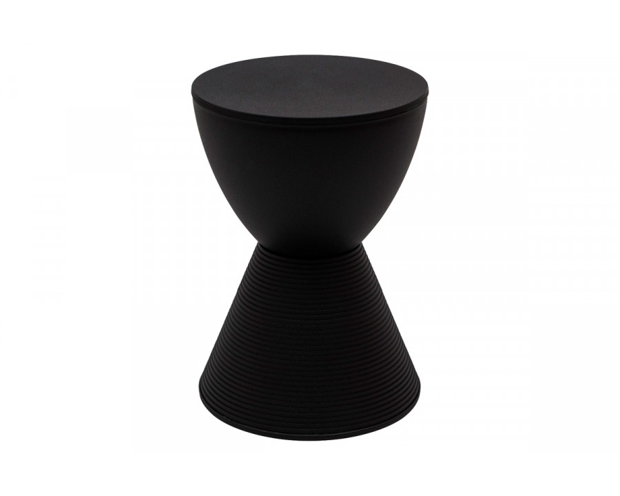 LeisureMod Boyd Modern Round Side End Table - Black