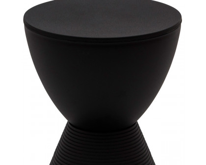 LeisureMod Boyd Modern Round Side End Table - Black