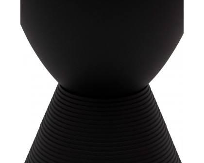 LeisureMod Boyd Modern Round Side End Table - Black