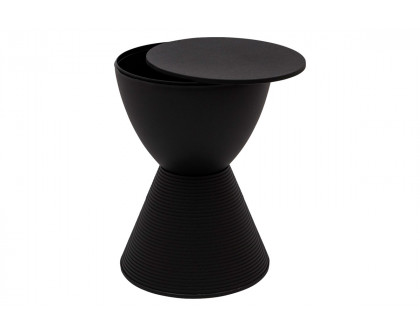 LeisureMod Boyd Modern Round Side End Table - Black