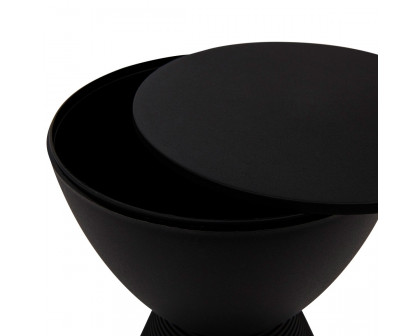 LeisureMod Boyd Modern Round Side End Table - Black