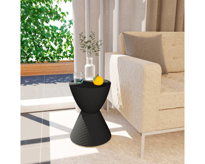 LeisureMod Boyd Modern Round Side End Table - Black