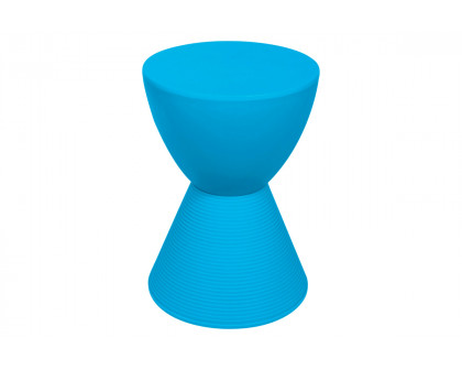 LeisureMod Boyd Modern Round Side End Table - Blue