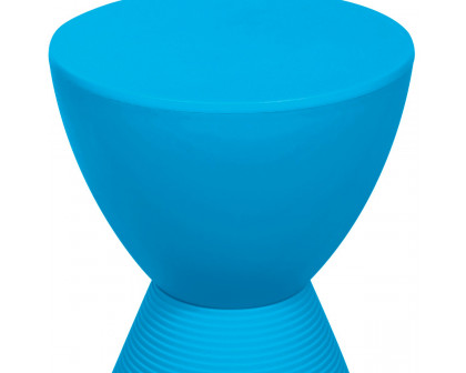 LeisureMod Boyd Modern Round Side End Table - Blue