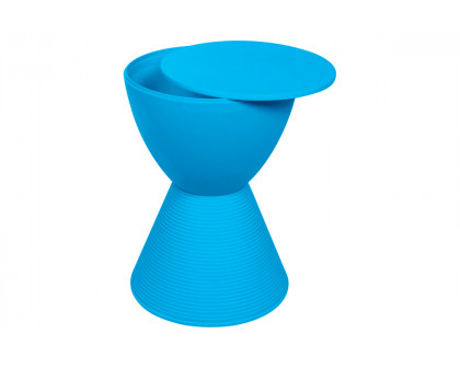 LeisureMod Boyd Modern Round Side End Table - Blue