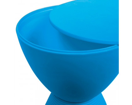 LeisureMod Boyd Modern Round Side End Table - Blue