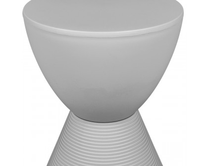 LeisureMod Boyd Modern Round Side End Table - Light Gray