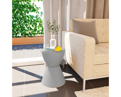 LeisureMod Boyd Modern Round Side End Table - Light Gray