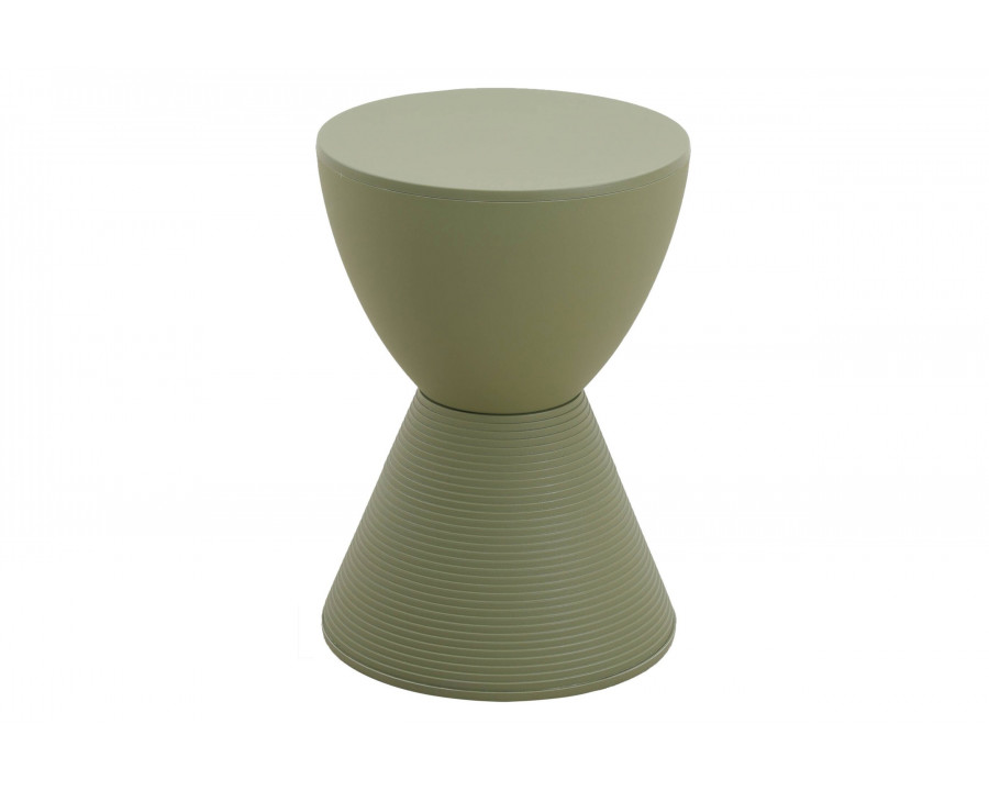 LeisureMod Boyd Modern Round Side End Table - Olive Green