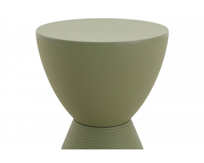 LeisureMod Boyd Modern Round Side End Table - Olive Green