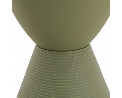 LeisureMod Boyd Modern Round Side End Table - Olive Green