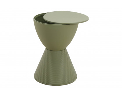 LeisureMod Boyd Modern Round Side End Table - Olive Green