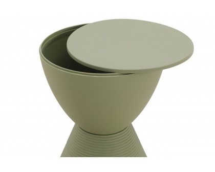 LeisureMod Boyd Modern Round Side End Table - Olive Green