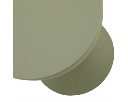 LeisureMod Boyd Modern Round Side End Table - Olive Green