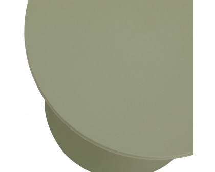 LeisureMod Boyd Modern Round Side End Table - Olive Green