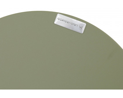 LeisureMod Boyd Modern Round Side End Table - Olive Green